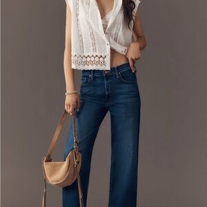 MOTHER mid rise rambler zip ankle coastal colors